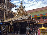 Kathmandu Patan Golden Temple 12 Swayambhu Chaitya Swayambhu Chaitya is the small, richly decorated temple in the centre of the inner courtyard of the Golden Temple in Patan. The temple is supposedly older than the main temple and has a golden roof with an ornate bell-shaped top.